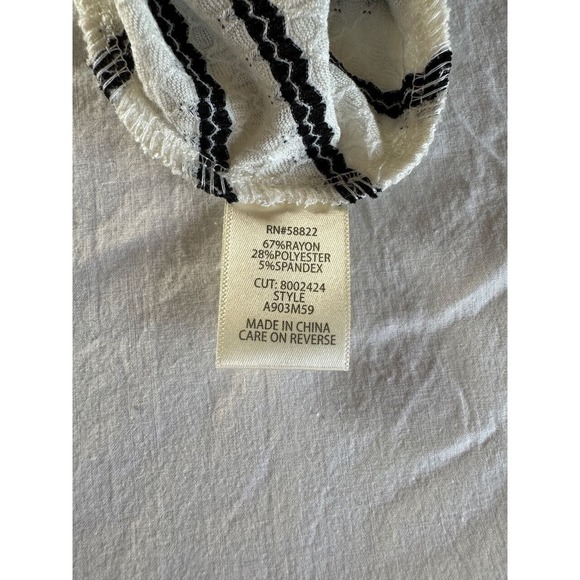 NWT Max Studio Dress Black & White Sleeveless V Neck Stretch Striped Sz M - Picture 8 of 9